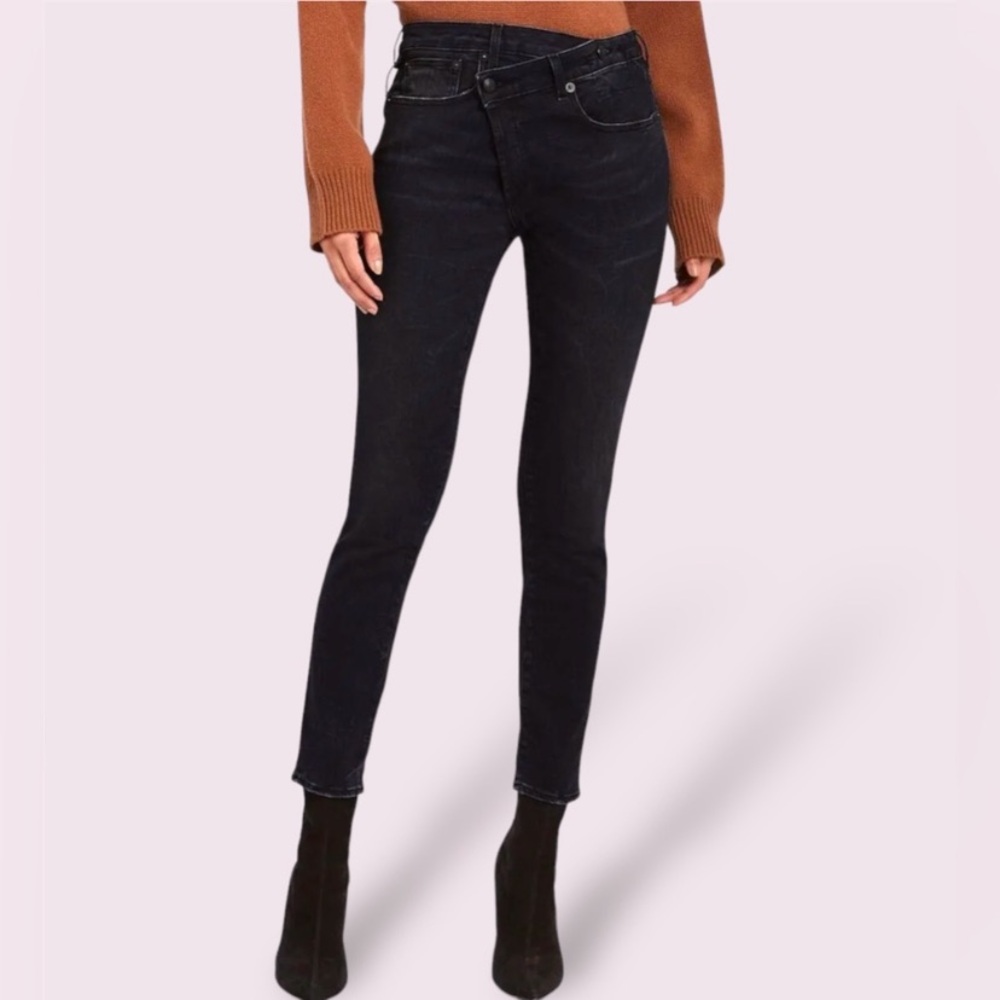 R13 Charcoal Denim Italy X-Over Jeans 28